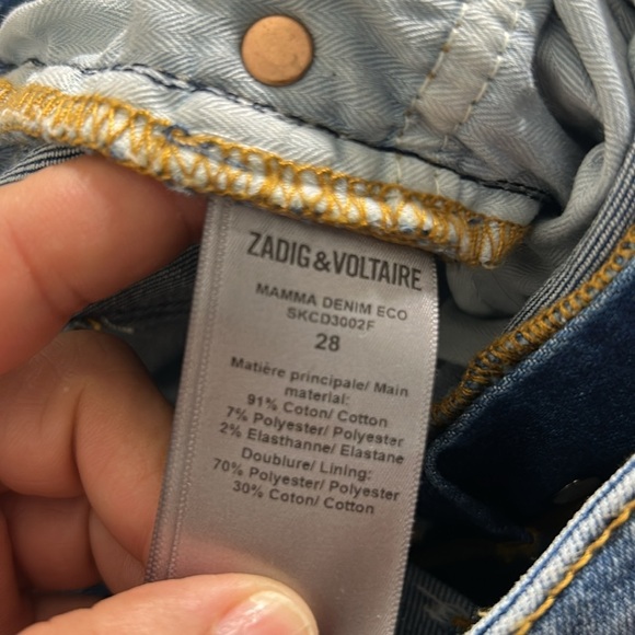 Zadig & Voltaire Blue Denim Jeans Mamma Denim Eco - Picture 7 of 7